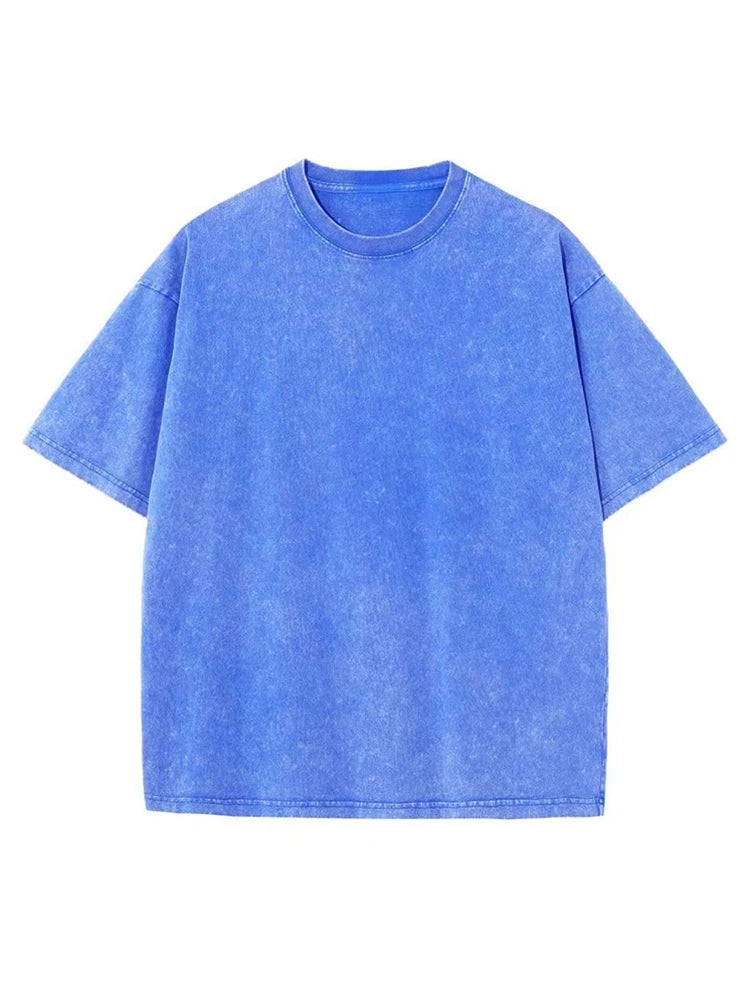 2025 Streetwear Washed Vintage T-Shirts Hip Hop Retro Punk T Shirt Women Tops Cotton Neutral Short Sleeve Acid Wash TShirts