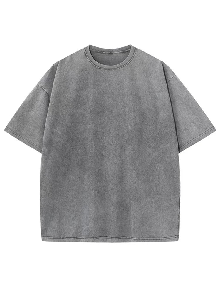 2025 Streetwear Washed Vintage T-Shirts Hip Hop Retro Punk T Shirt Women Tops Cotton Neutral Short Sleeve Acid Wash TShirts