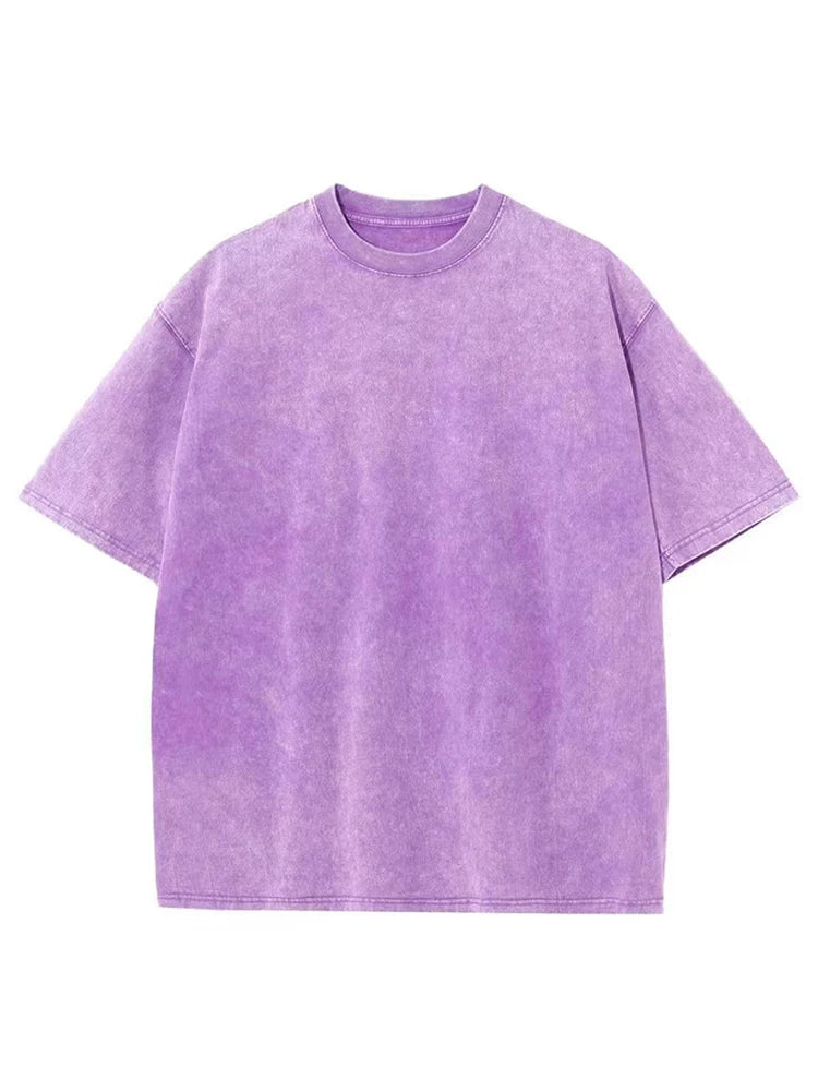2025 Streetwear Washed Vintage T-Shirts Hip Hop Retro Punk T Shirt Women Tops Cotton Neutral Short Sleeve Acid Wash TShirts